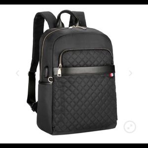 Black backpack stylish and practical charging bag